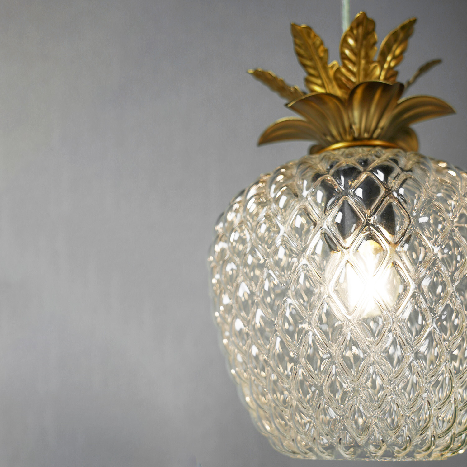 Pineapple Electrical Fitting - Clear and Gold Image 9