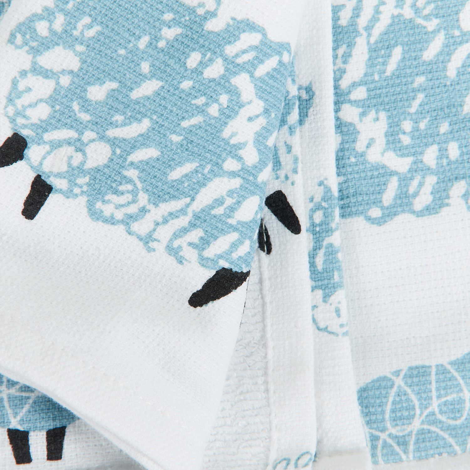 Highland Flock Reversible Tea Towel - Blue Image 4