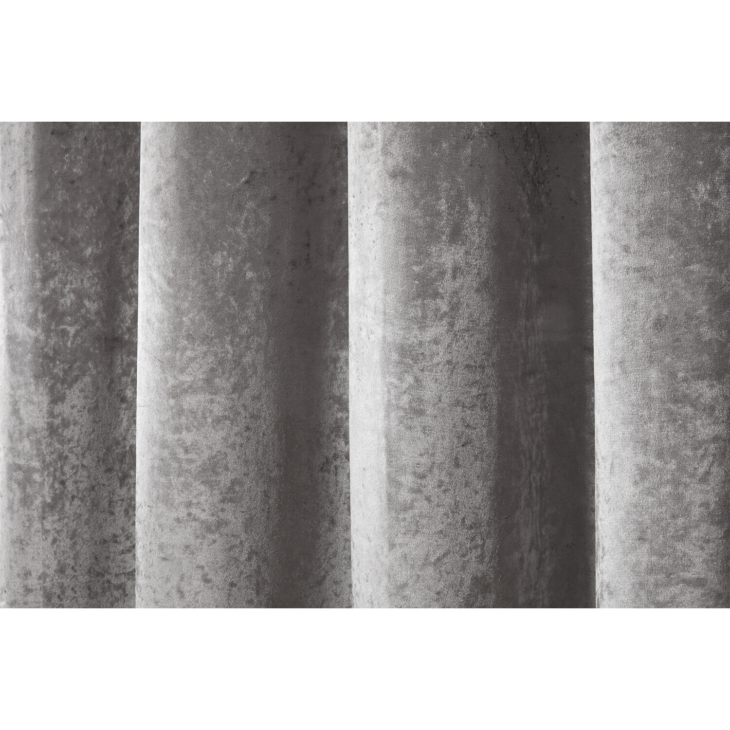 Divante Silver Crushed Velvet Eyelet Curtains 168 x 183cm Image 4