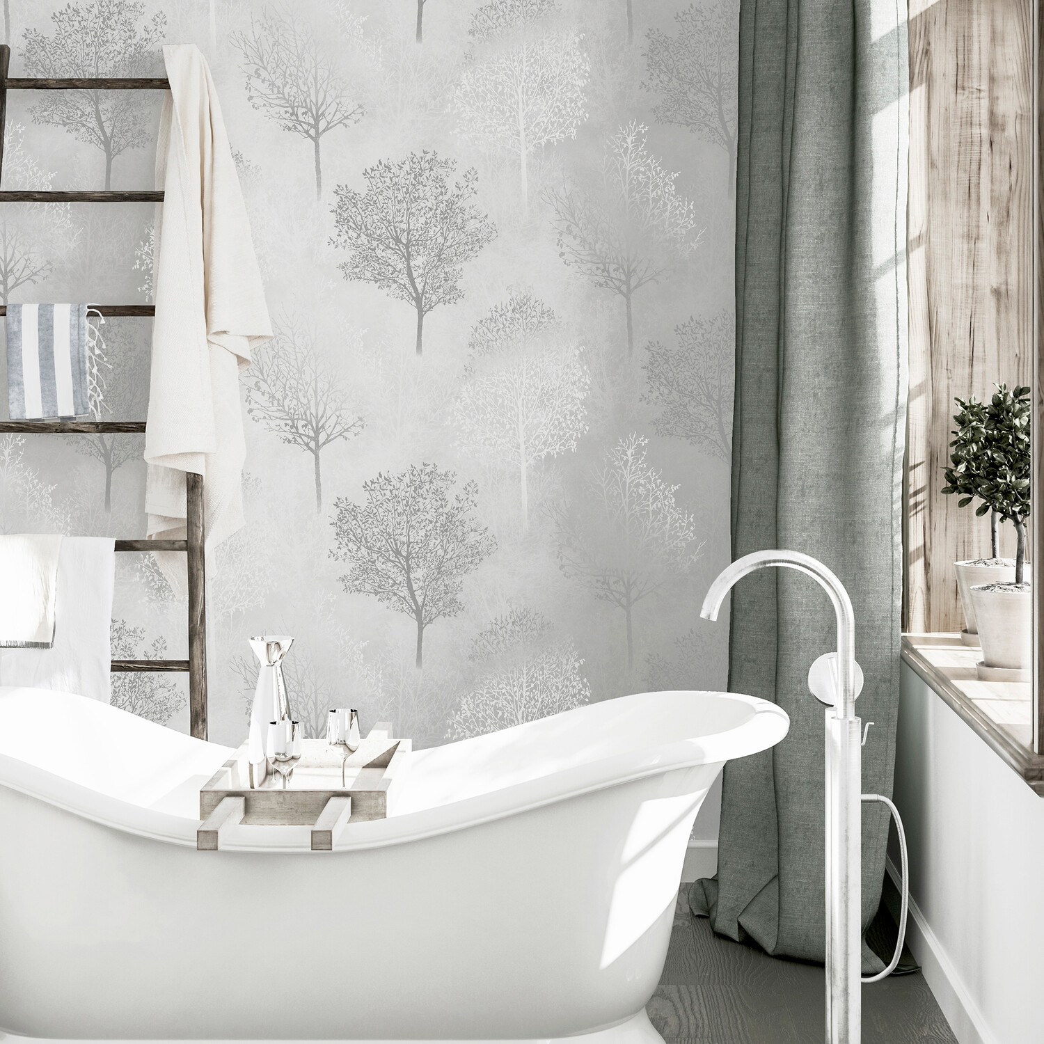 Wonderland Textured Wallpaper - Monochrome Image 6