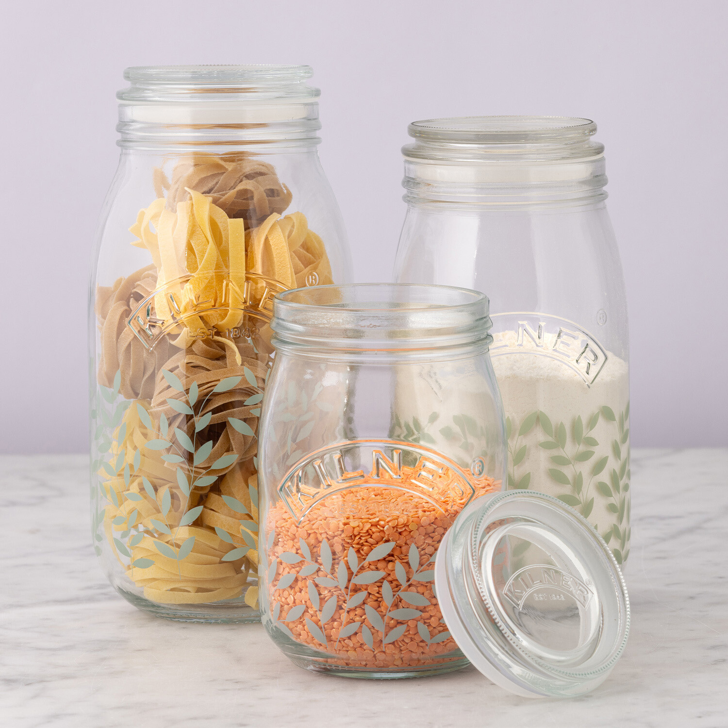 Kilner Botanical Push Top Jar - Clear / 1l Image 5