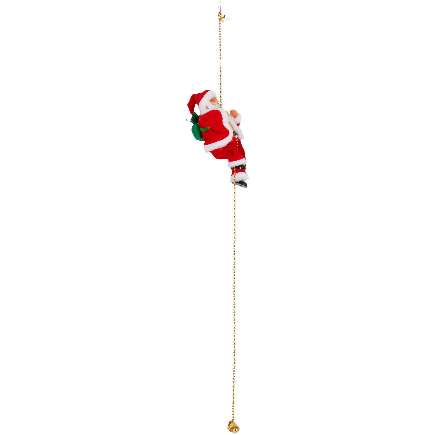 Climbing Santa on a Chain Christmas Decoration - Red Image 2