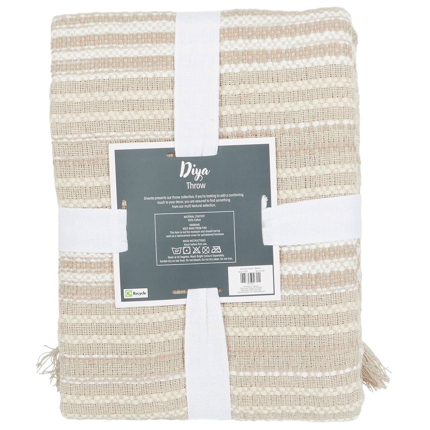 Diya Slub Throw - Natural Image 2