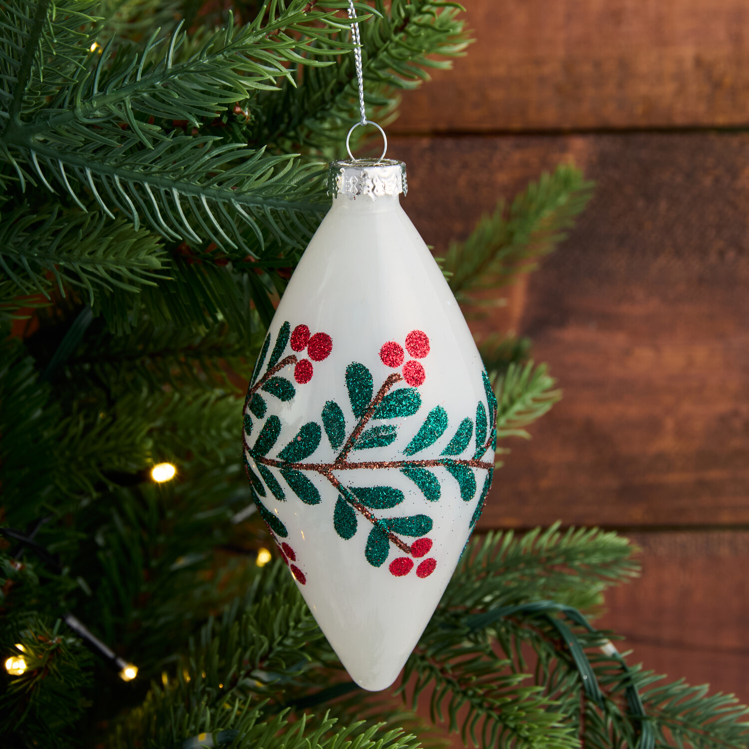 Berry Fern Glitter Droplet White Image 2