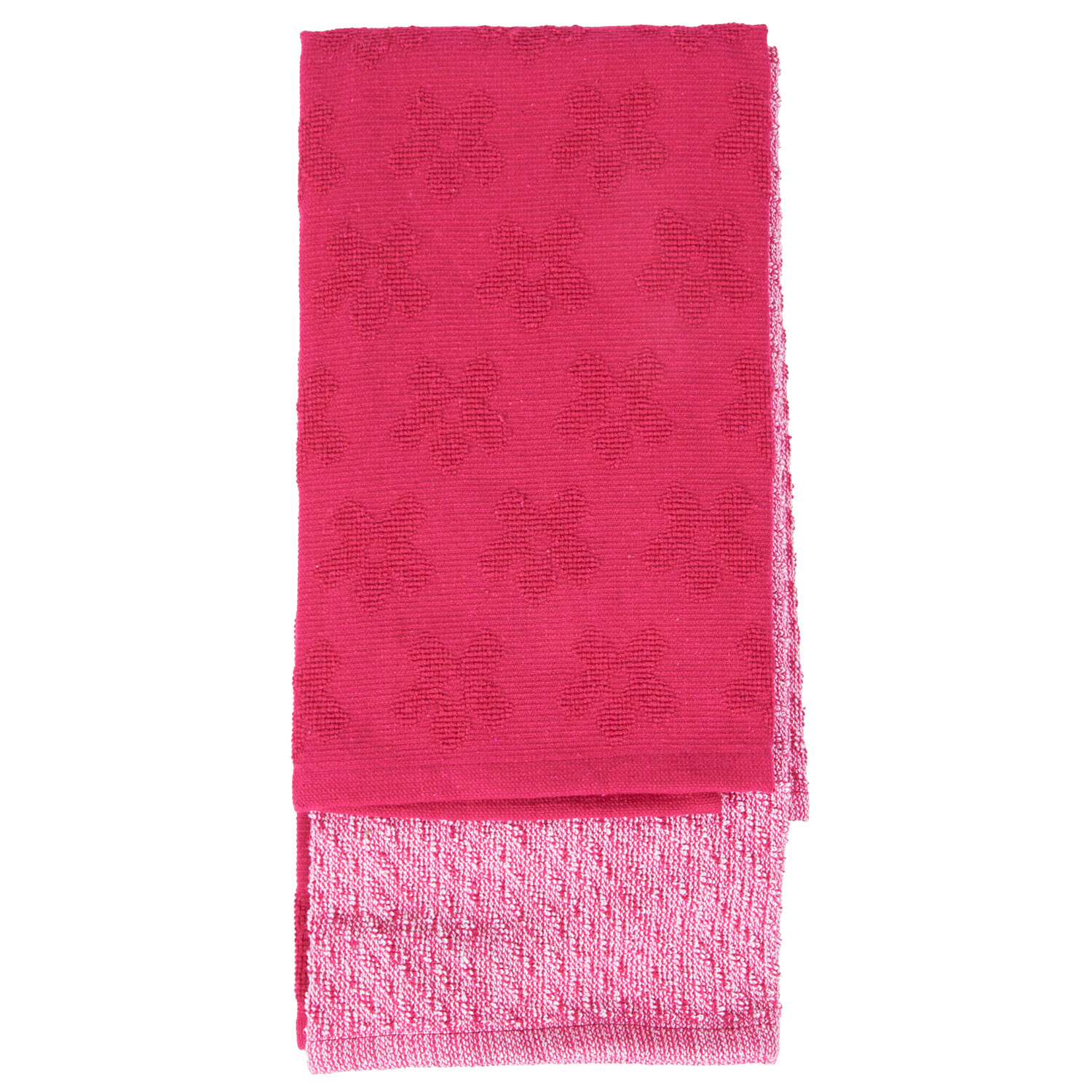 Pack of 2 Terry Towels - Pink Image 2
