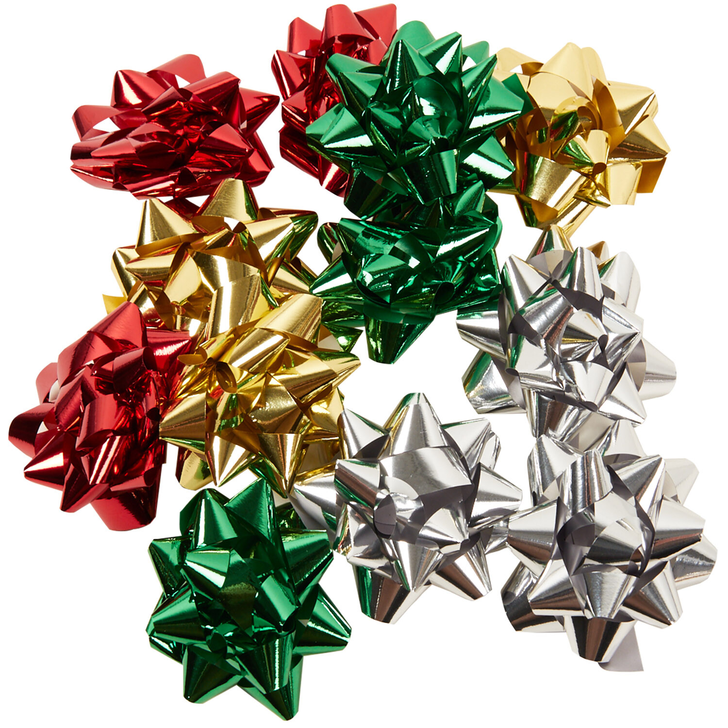 Pack of 12 Traditional Bows and Stars - Multicolour Image 2