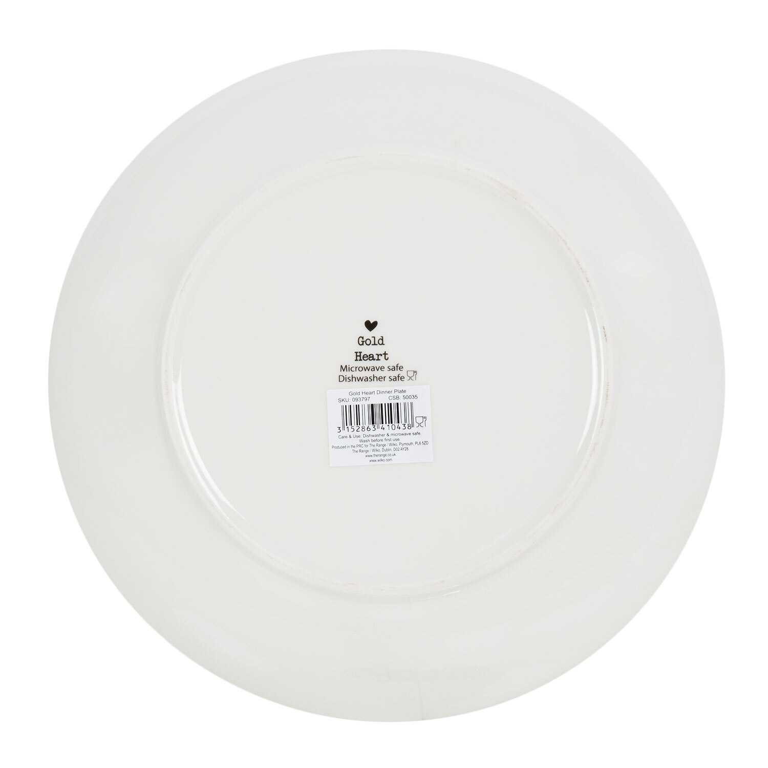 Gold Heart Plate - White / Dinner Plate Image 2