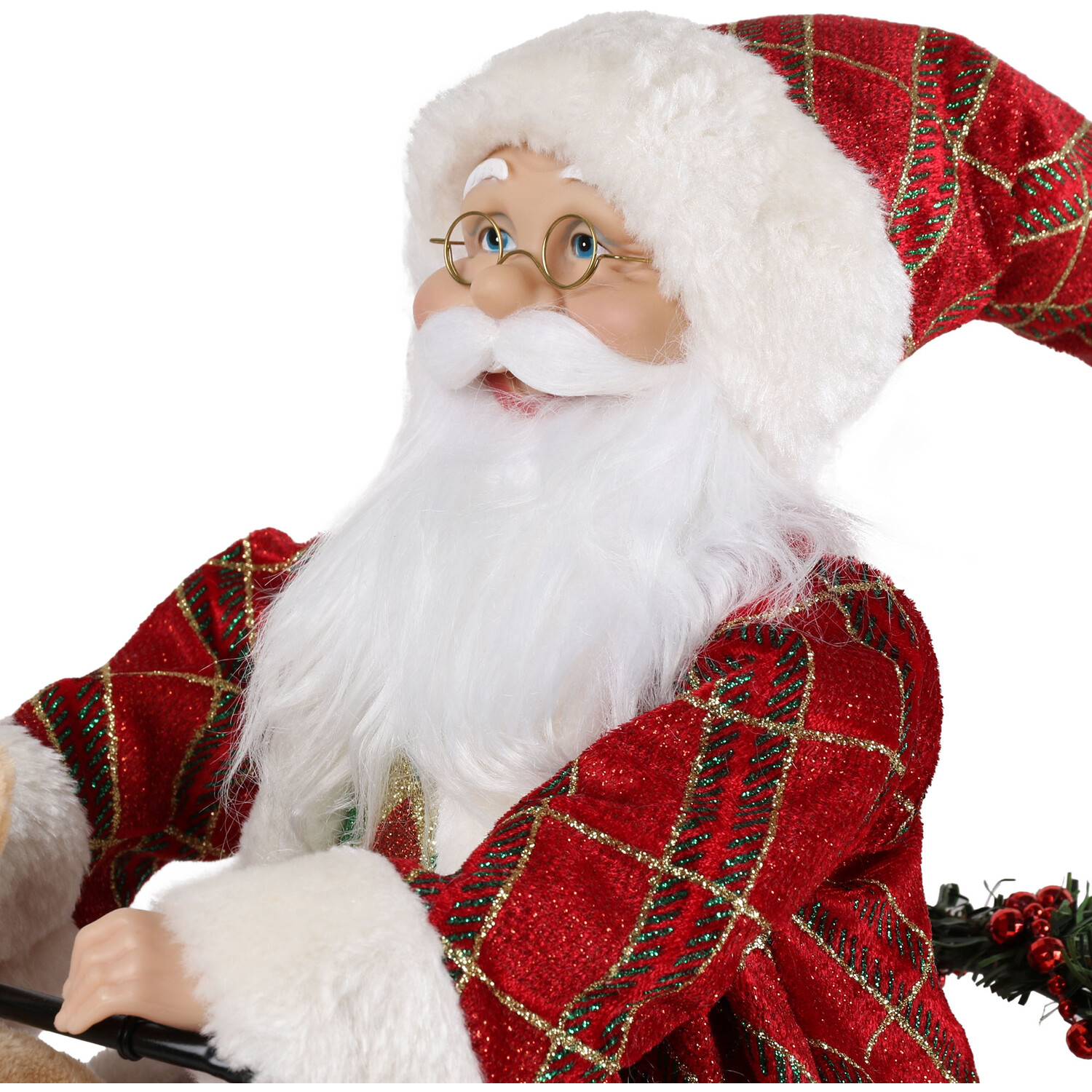 Traditional Santa On Bicycle - Red Image 3