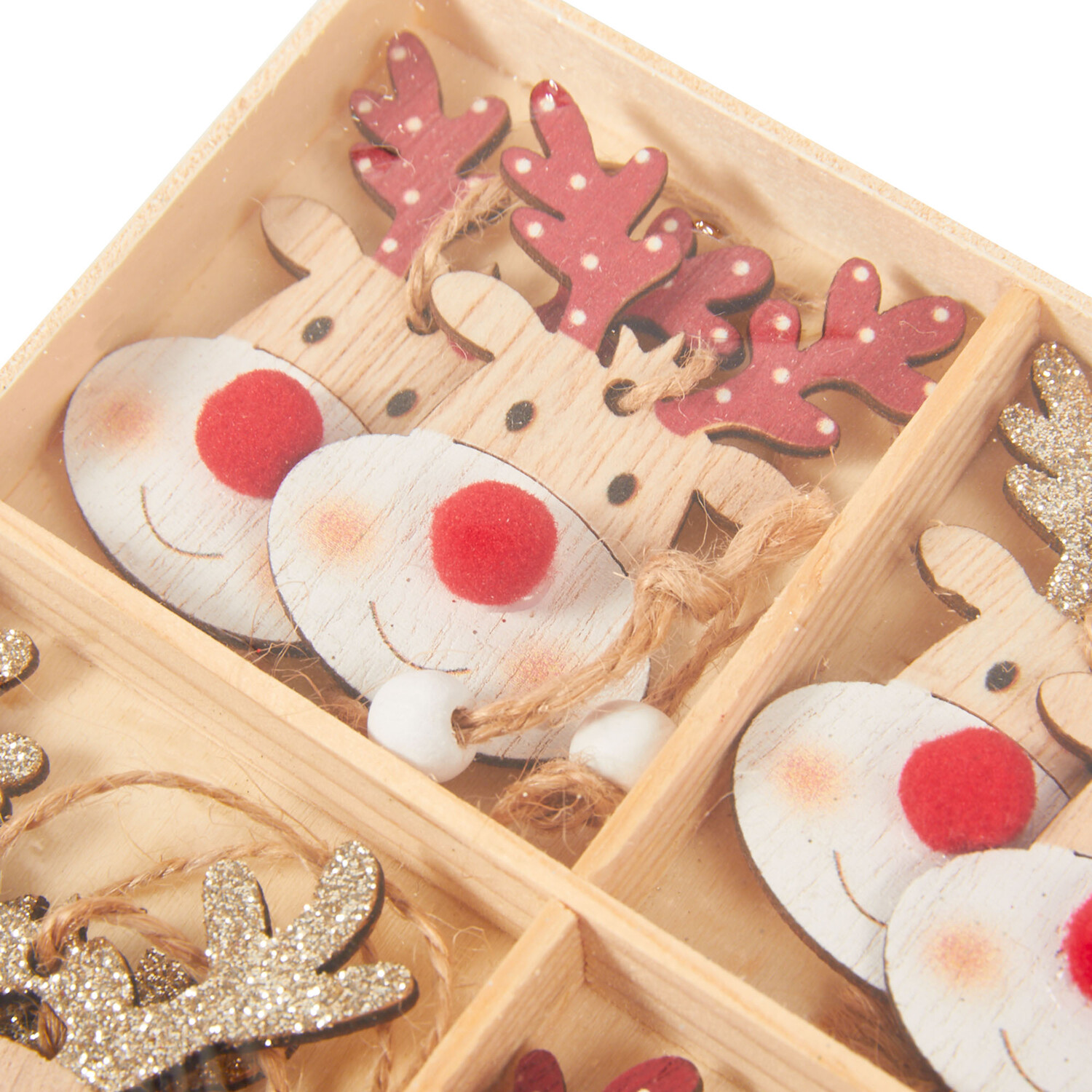 Set of 8 Hanging Reindeer Decorations Image 3