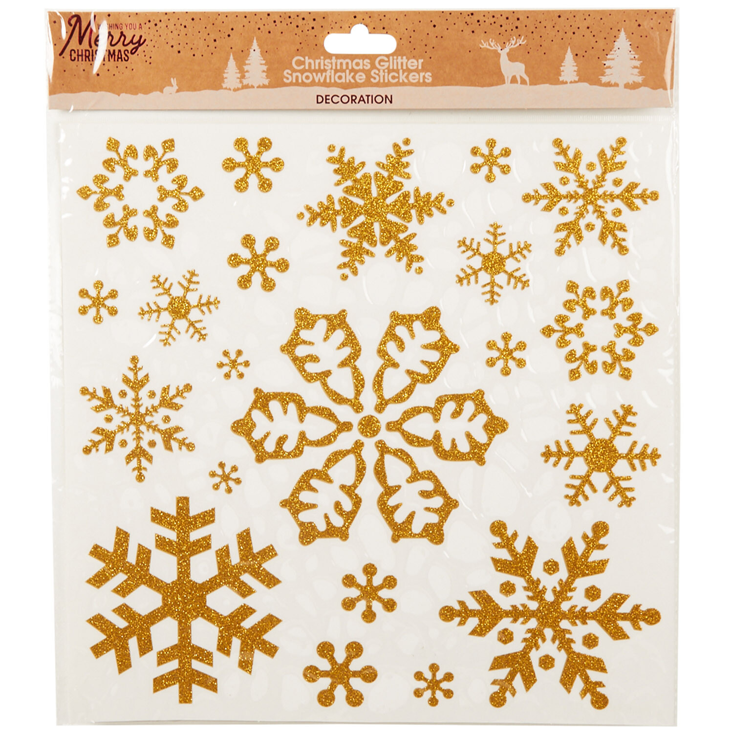 Christmas Glittery Snowflake Stickers  - Silver or Gold Image 2