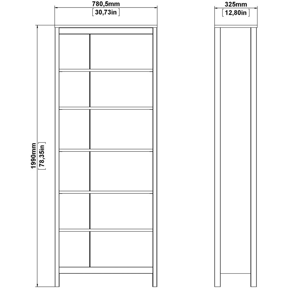 Furniture To Go Madrid Black 6 Shelf Bookcase Image 9