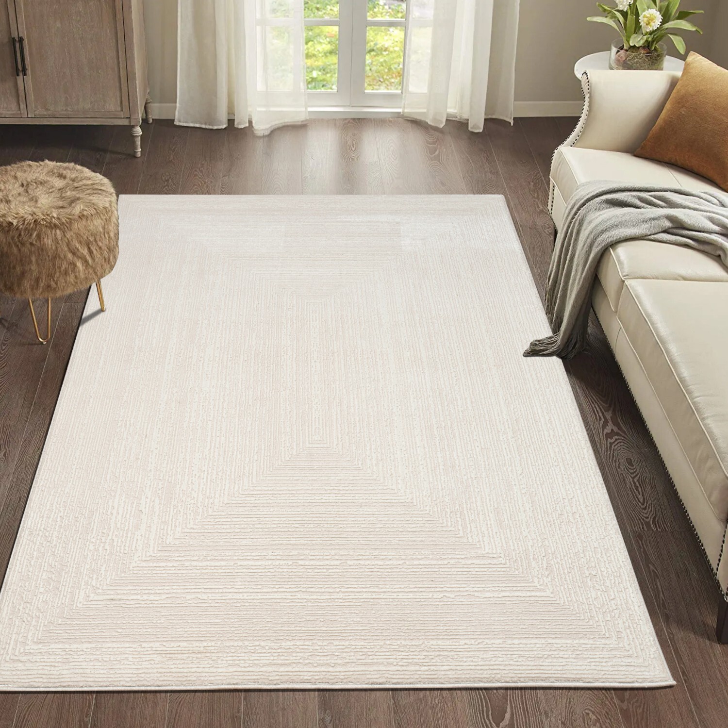 Eden Frame Rug Cream 200cm Image 2