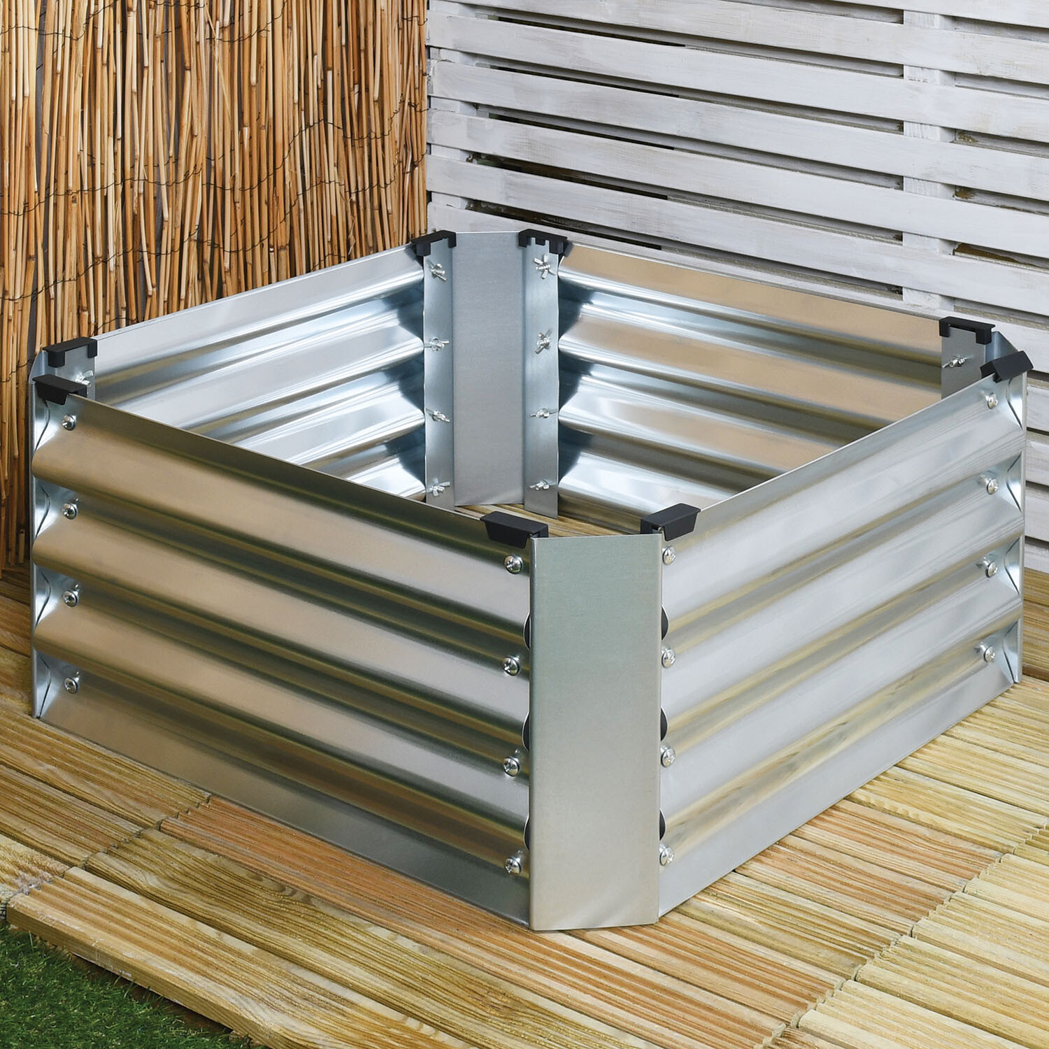 Galvanised Planter 63cm - Silver Image 3