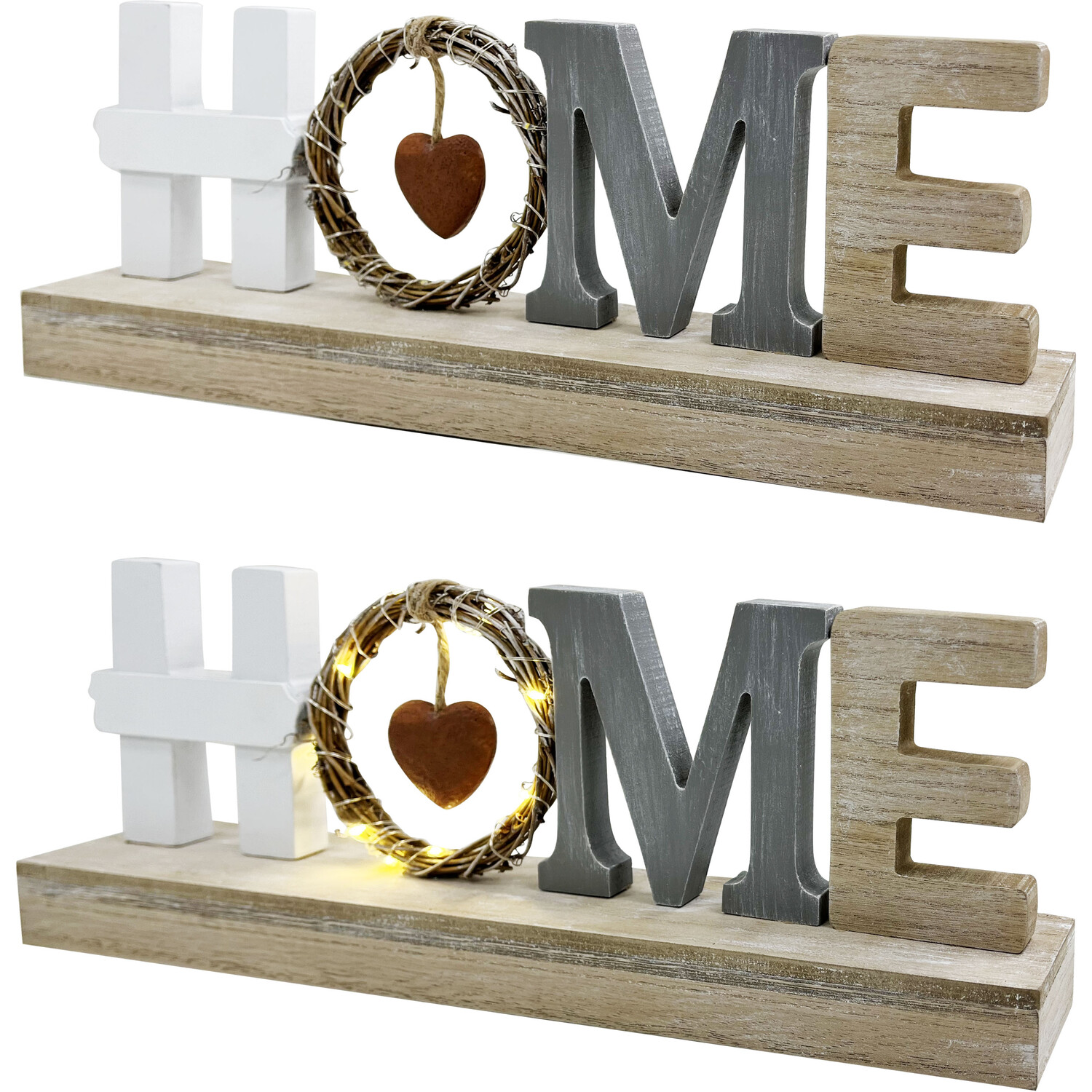 LED Home Hanging Heart Plaque - Natural Image 2