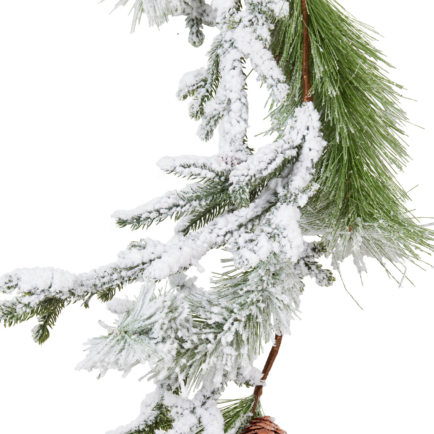 Festive Frosted Pinecone Garland - Green Image 3