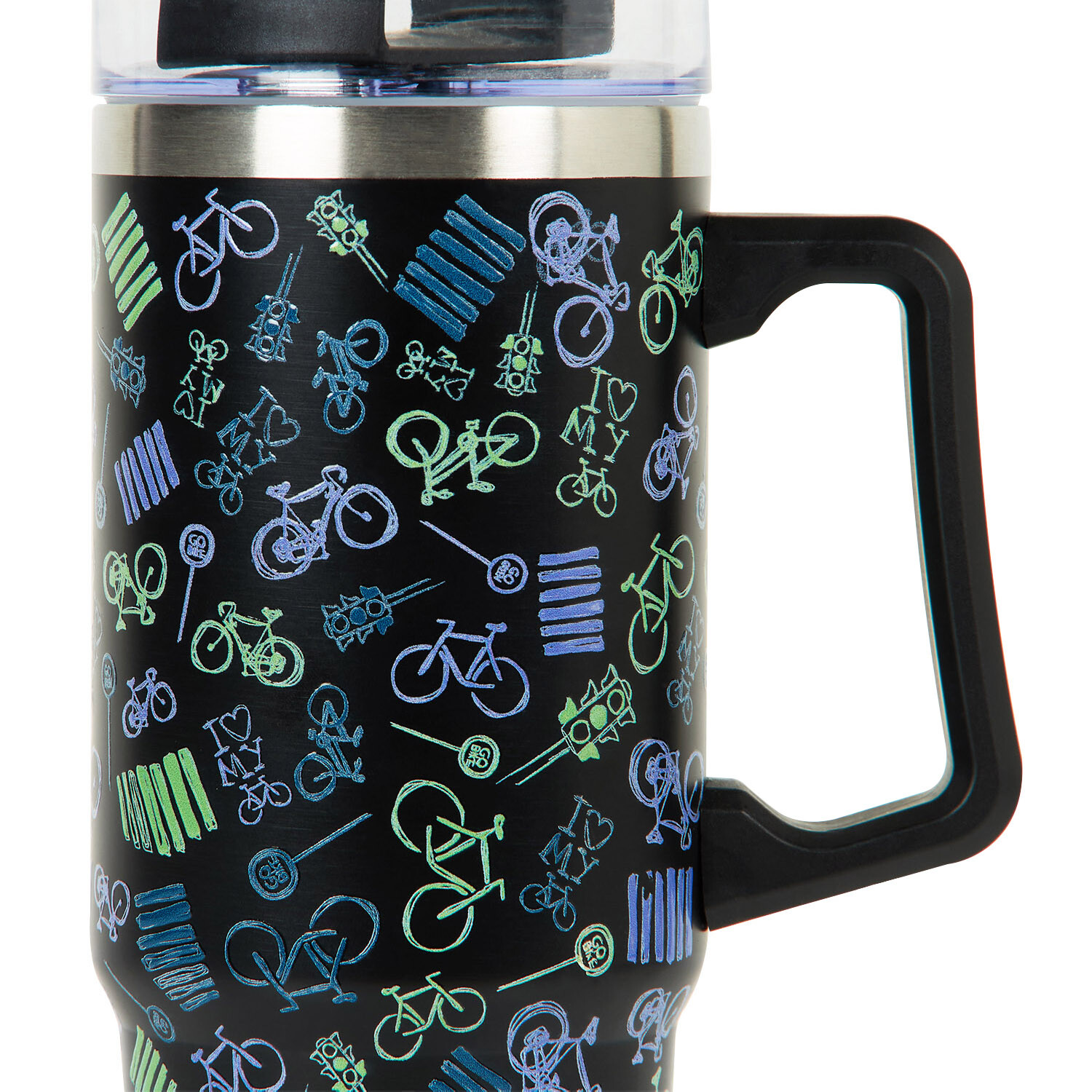 Bike Design Tumbler 850ml - Black Image 4