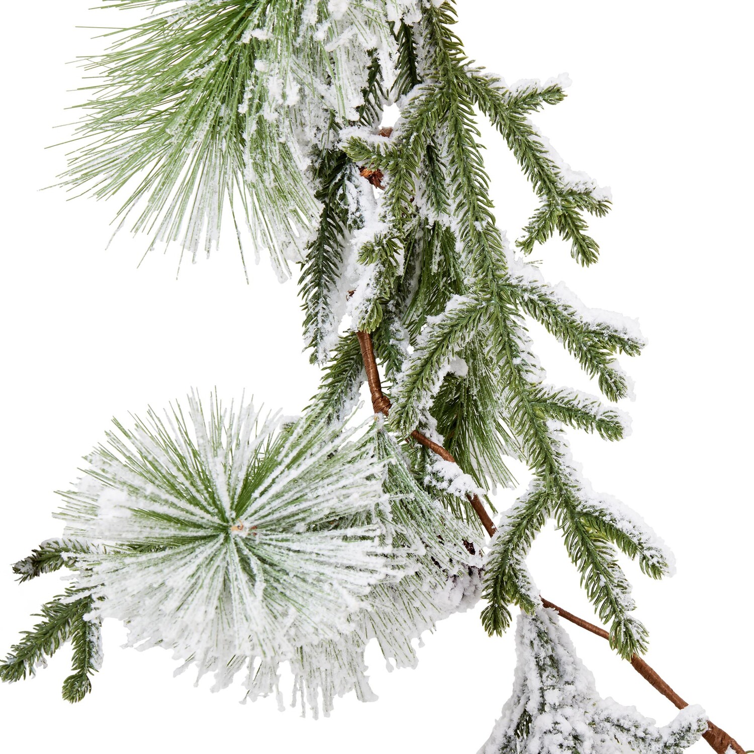 Festive Frosted Pinecone Garland - Green Image 4