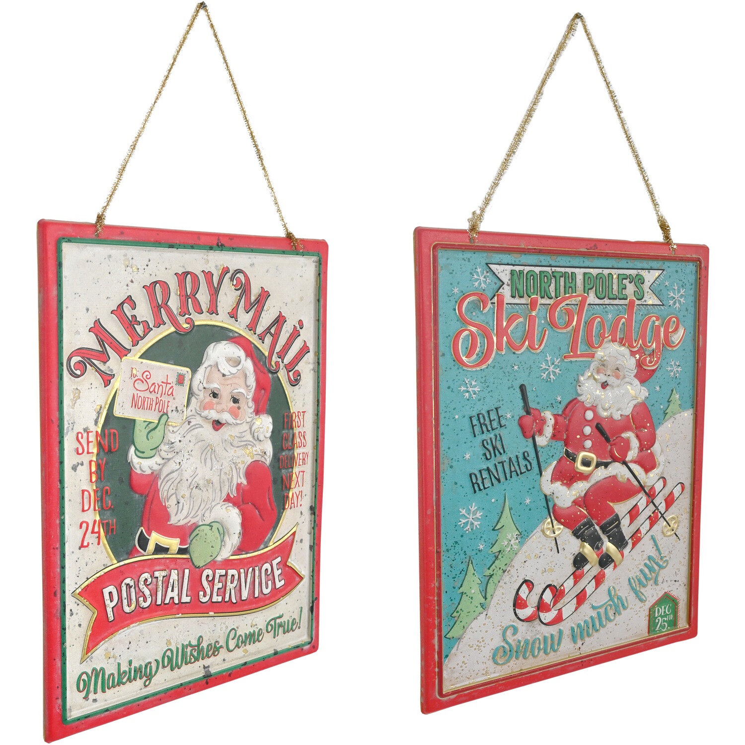 Retro Santa Hanging Wall ArtMulticolour Image 8