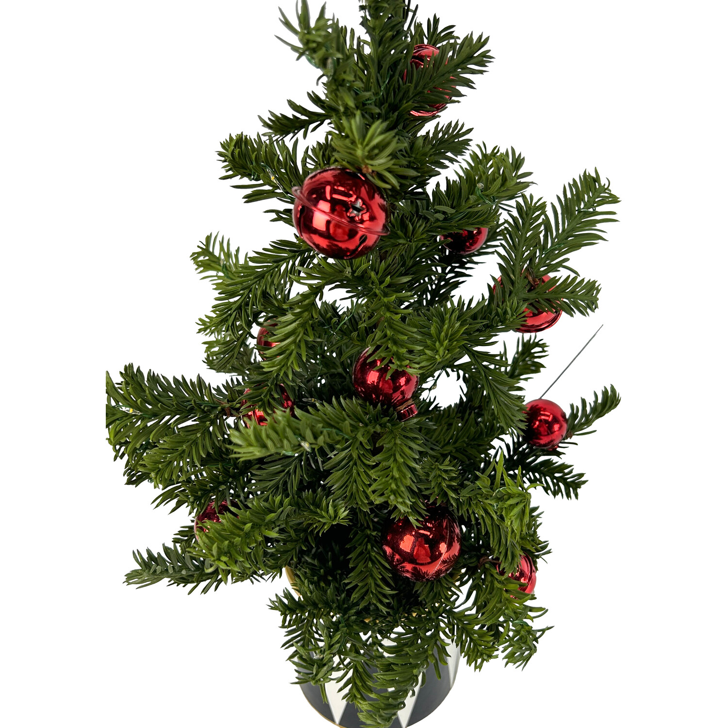 Sleigh Bells Ring Potted Real Christmas Tree with Red Bauble 1.8ft Image 4