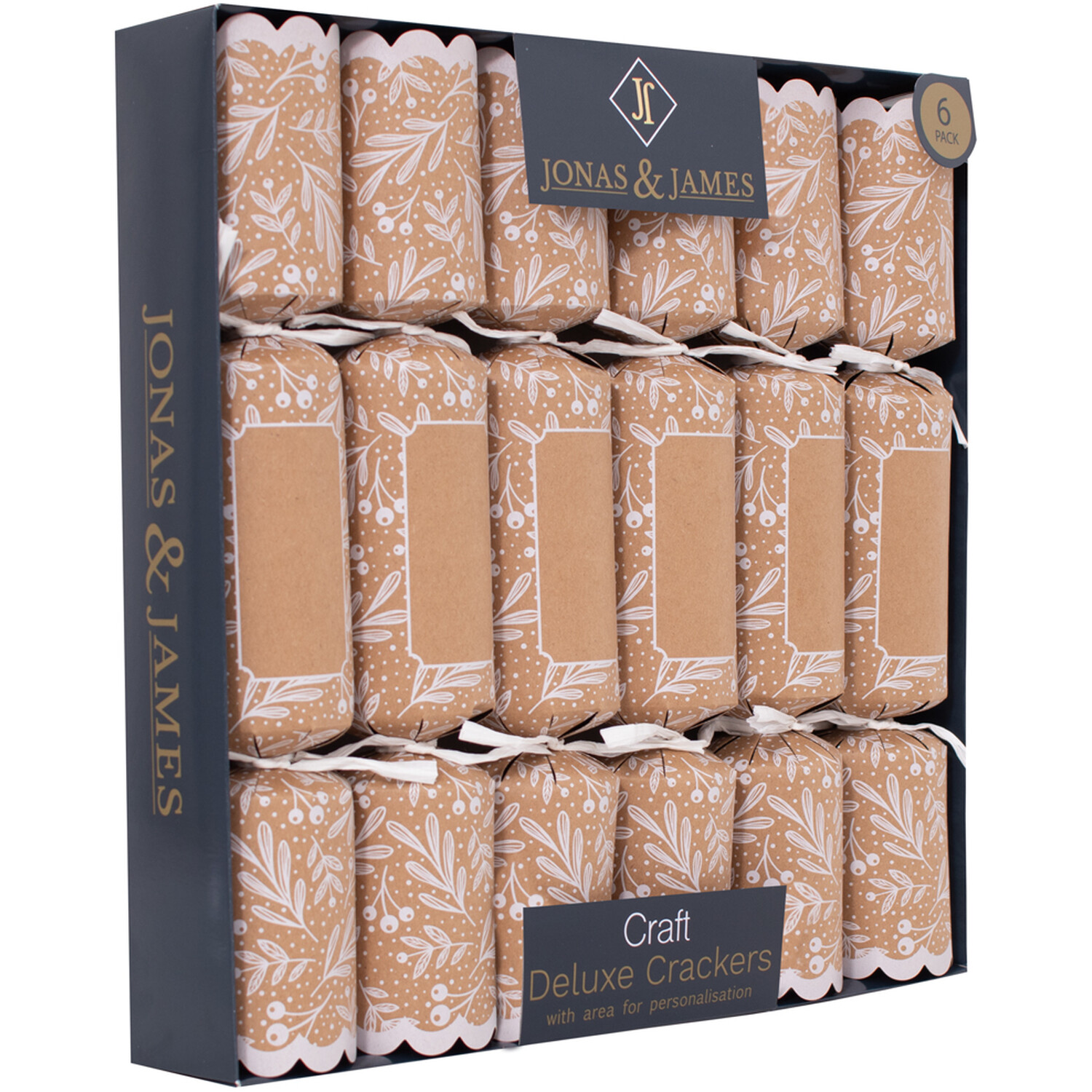 Pack of 6 Craft Deluxe Crackers Cream Image 4