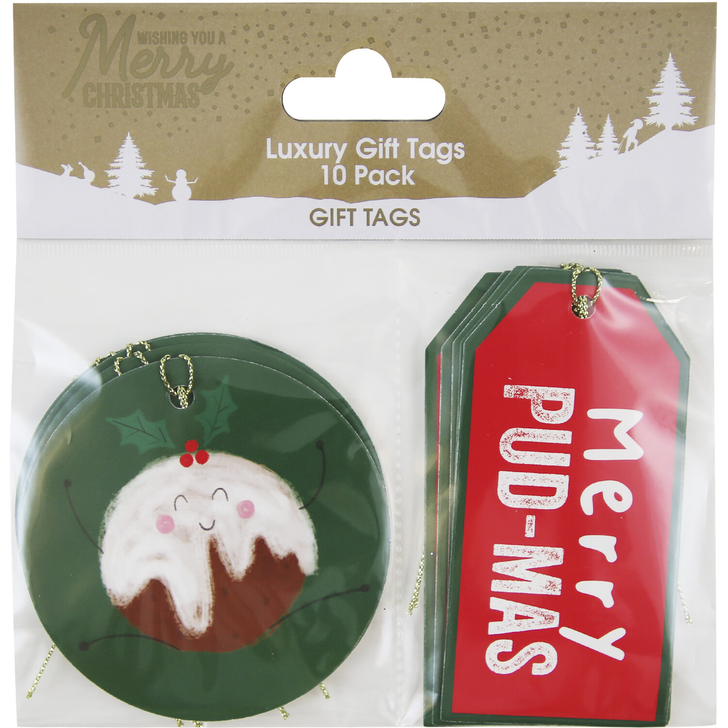 Pack of 10 Festive Pudding Gift Tags Image