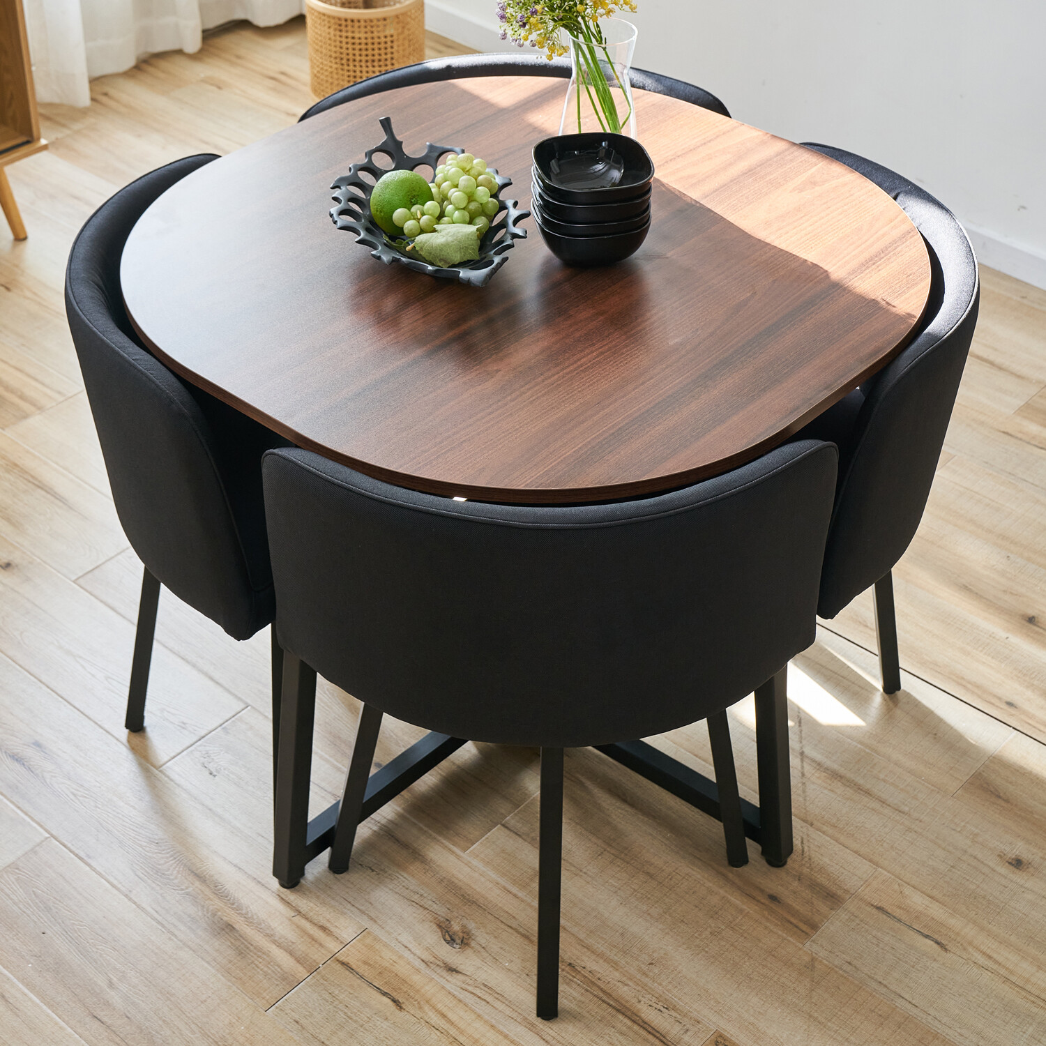 Millie Dining Table and Chairs Set - Black Image 5