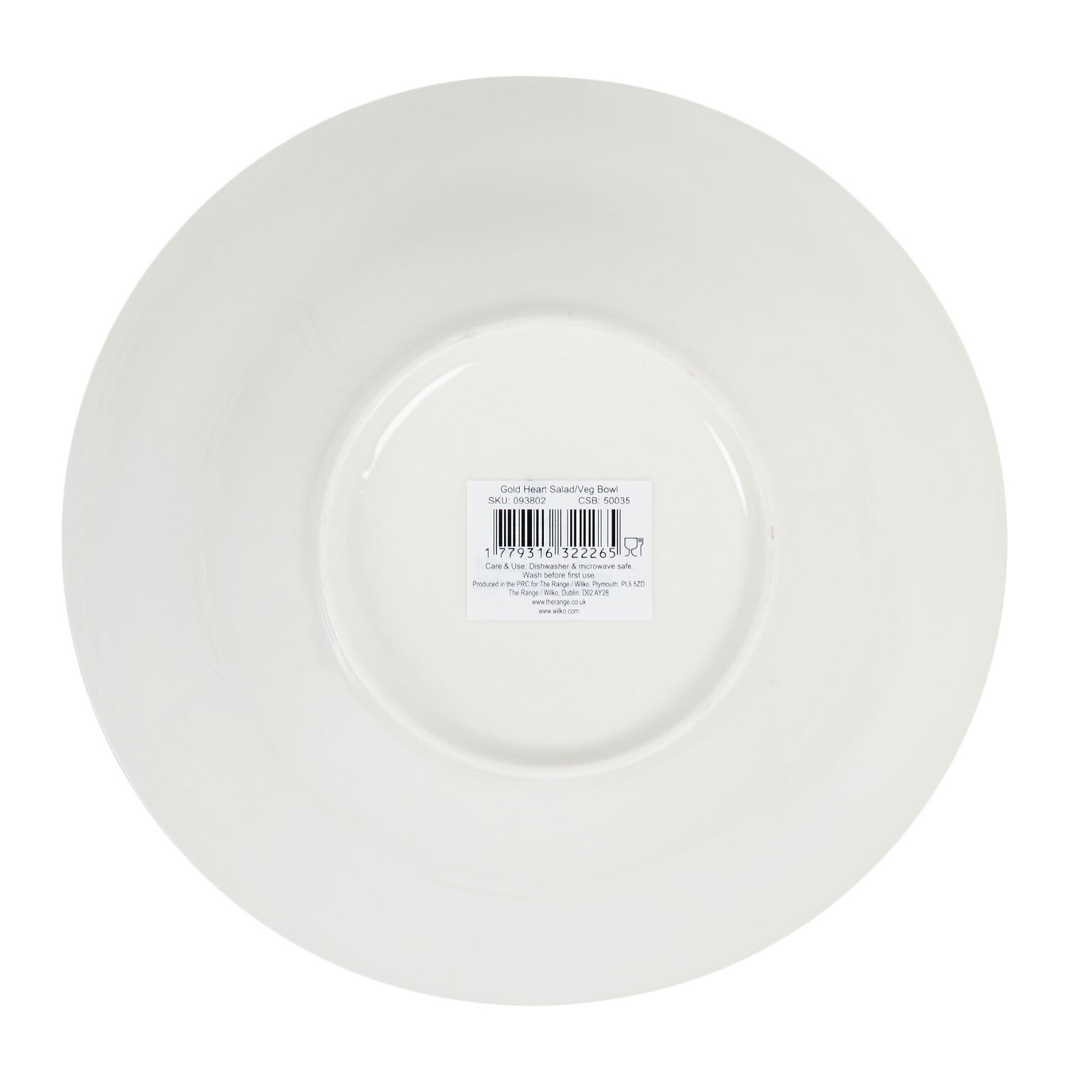 Gold Heart Salad Bowl - White Image 3