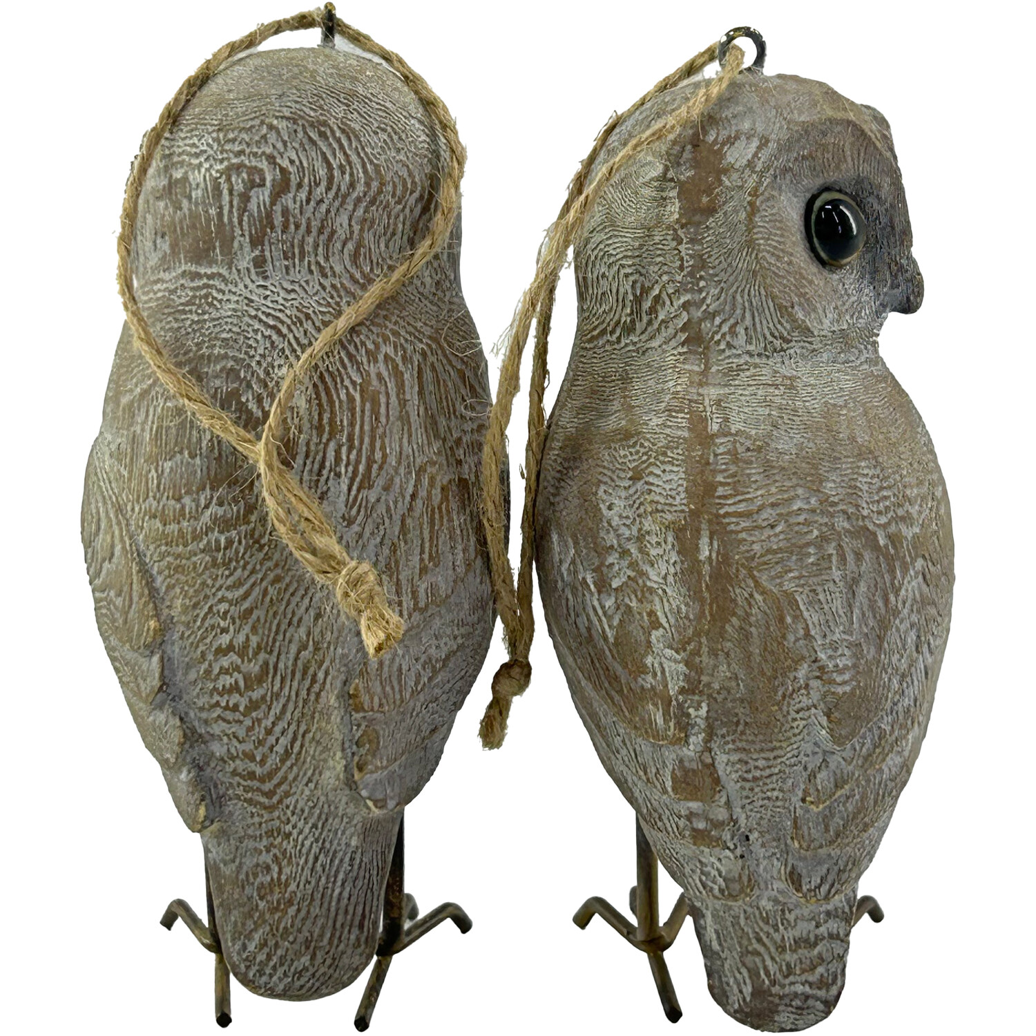 Wood Effect Carved Owl Standing Decoration Image 4