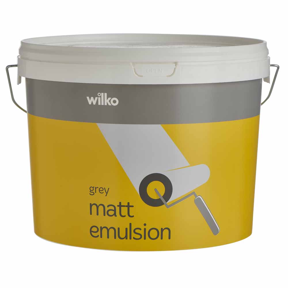 Wilko Walls & Ceiling Grey Matt Emulsion Paint 10L Image 2