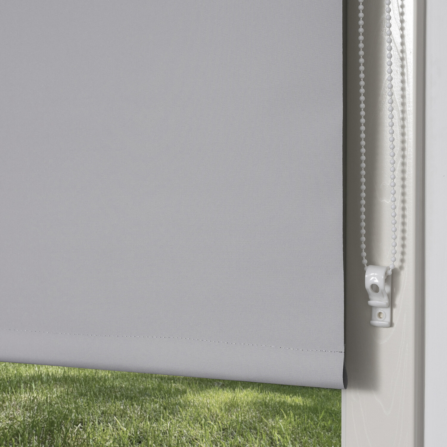 Plain Blackout Blinds - Pearl Grey / 120cm Image 2