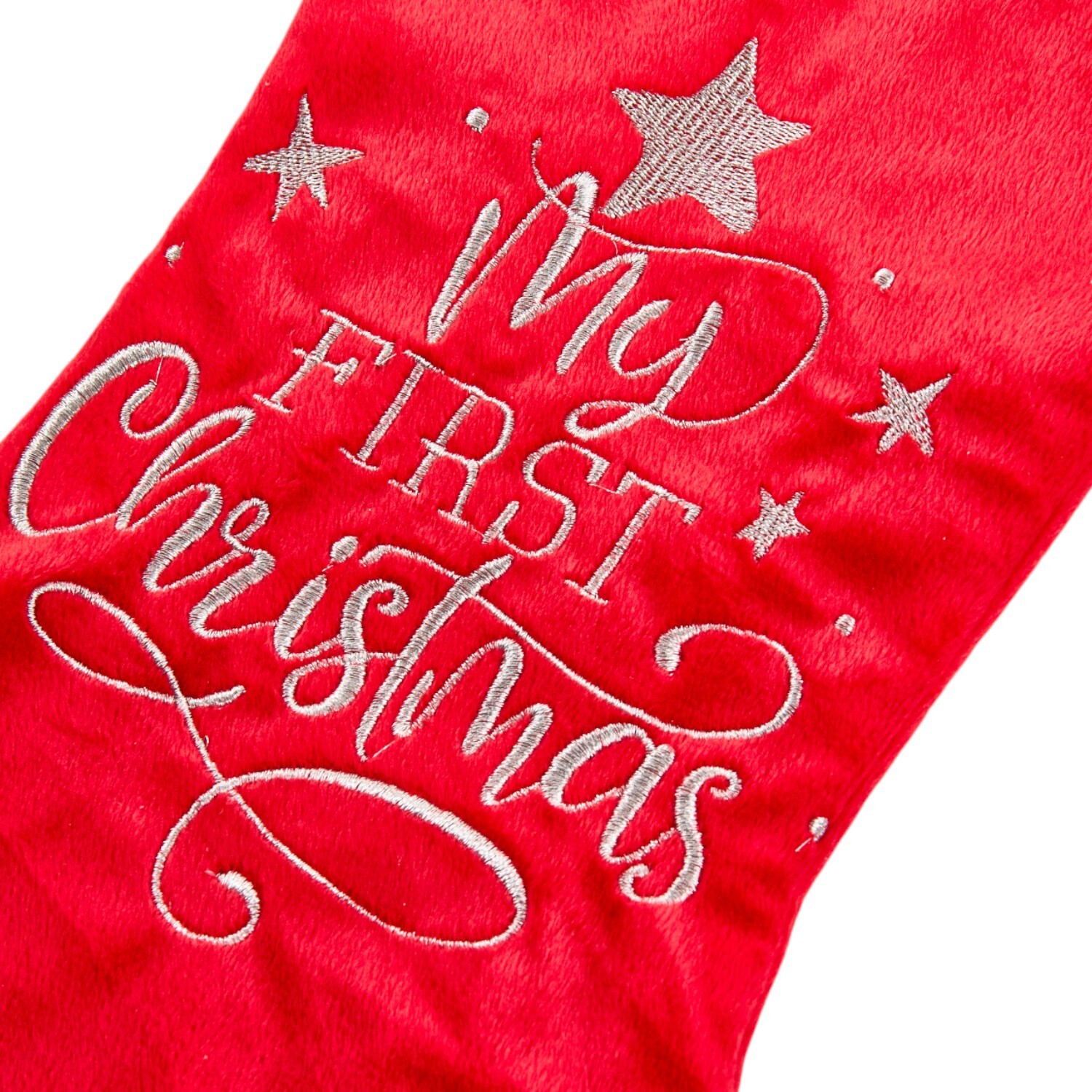 My First Embroidered Christmas Stocking Red Image 2