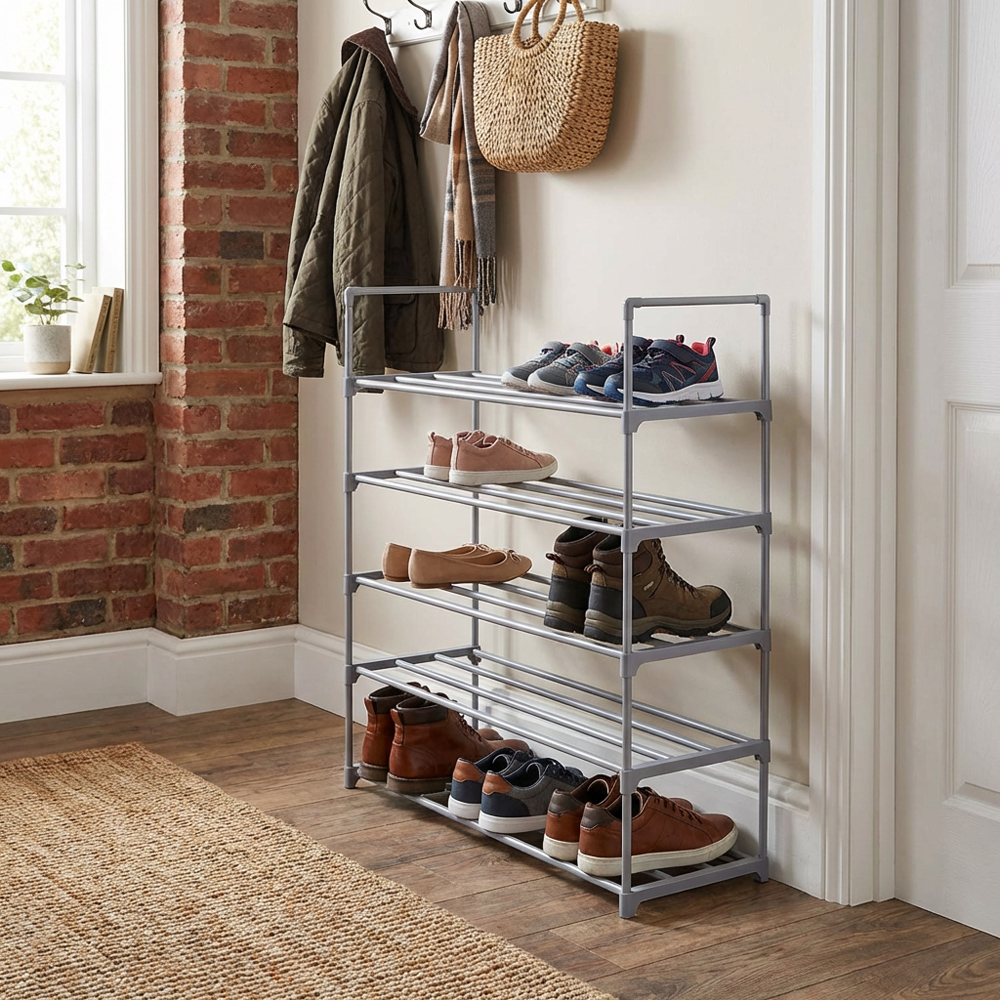 5-Tier Shoe Rack - Grey Image 2