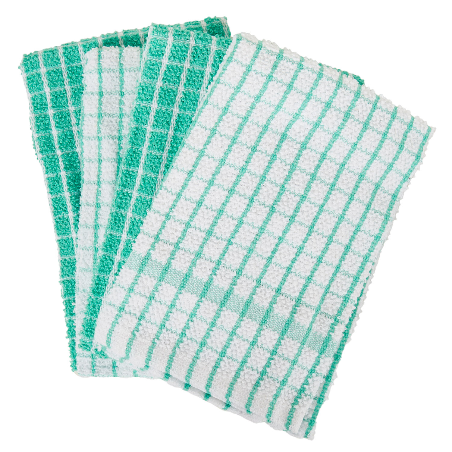 Pack of 4 Check Terry Tea Towel Pastels - Pastel Image 6