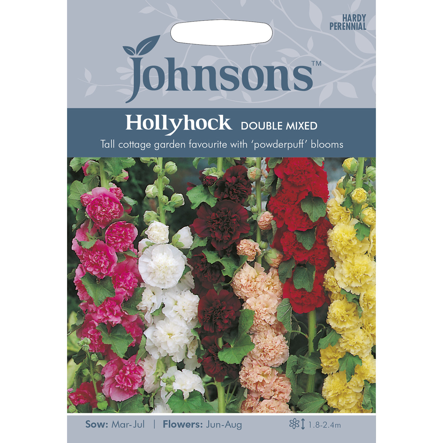 Johnsons Hollyhock Double Mixed Flower Seeds Image 2