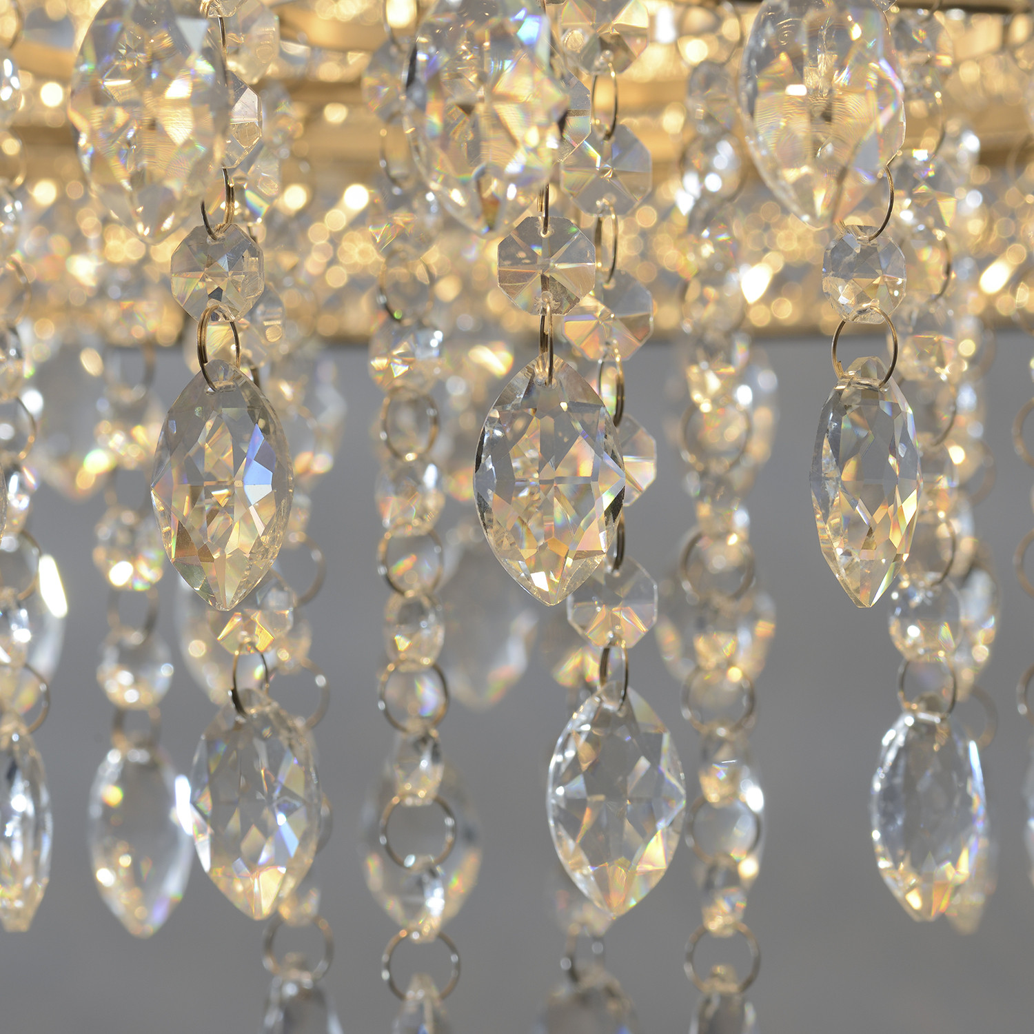 Florence Crystal 3 Light Flush Fitting Ceiling Light Image 3