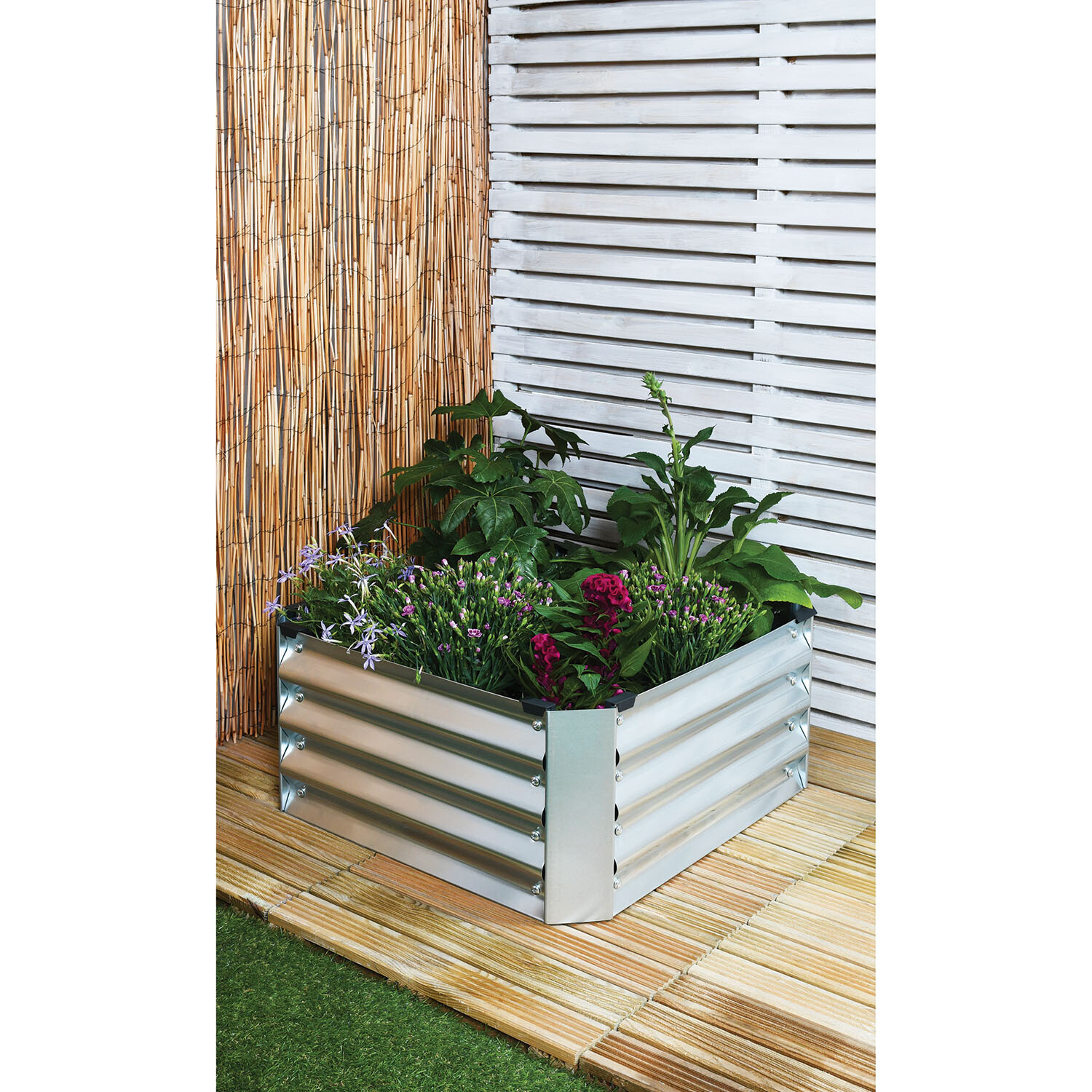 Galvanised Planter 63cm - Silver Image 2