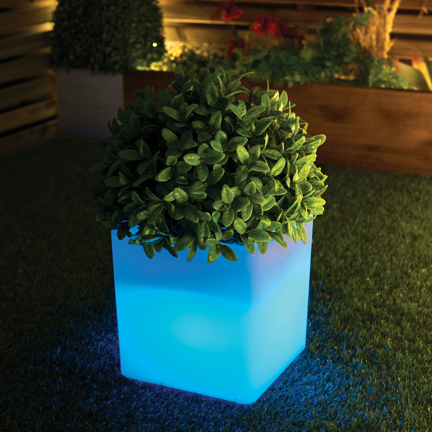 Cube Colourful Light Up Plant Pot Image 2