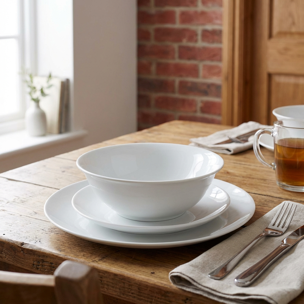 Essentials Coupe White 12 Piece Dinner Set Image 9