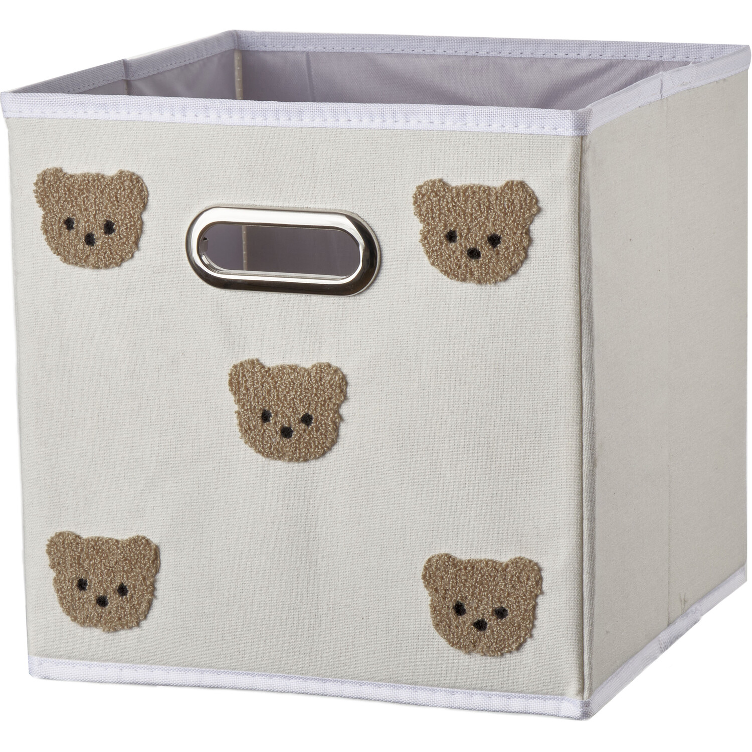 Teddy Bear Cube White and Brown Image 2