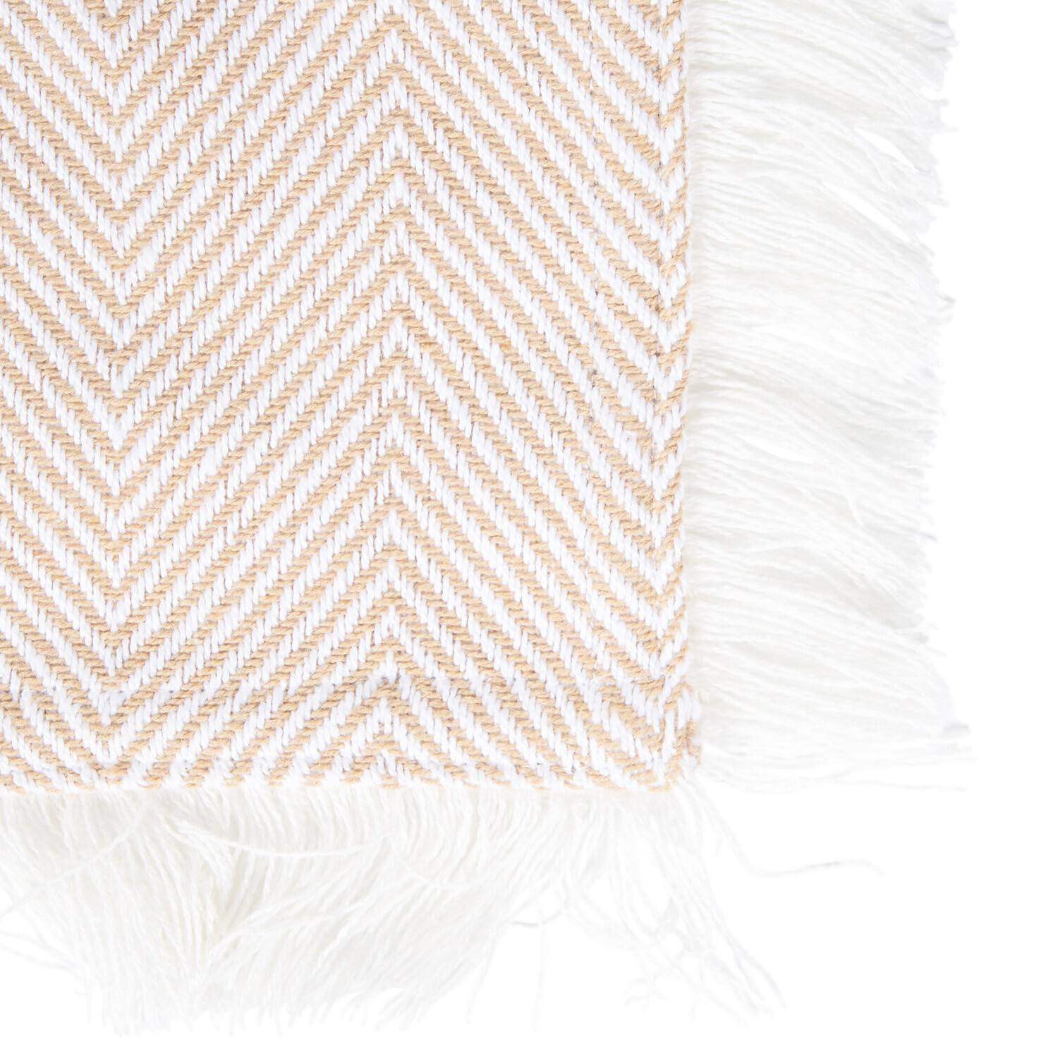 Pack of 2 Fringe Tea Towels - Beige and Cream Image 3