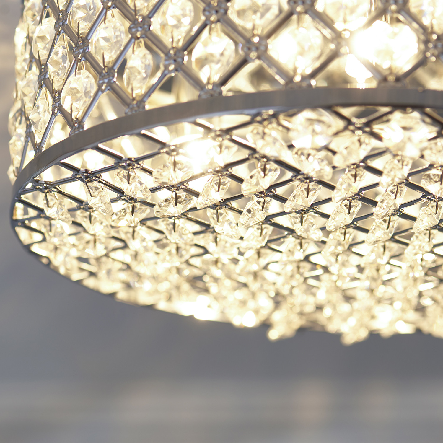 Elements Chrome Crystal Flush Fitting Ceiling Light Image 3