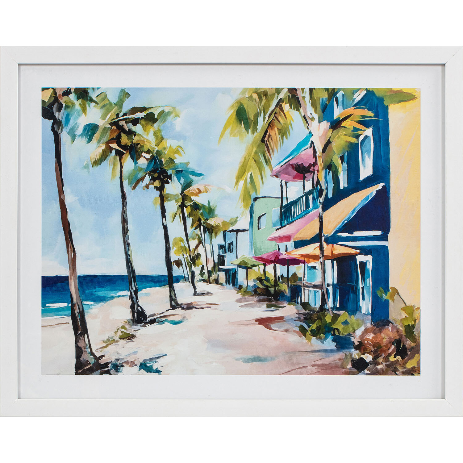 Colourful Beachfront Framed Print - Multicolour Image 5