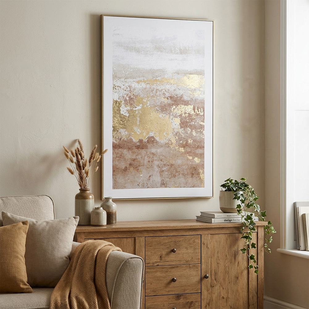 Bronze Distressed Foiled Framed Wall Art 90 x 60cm Image 6