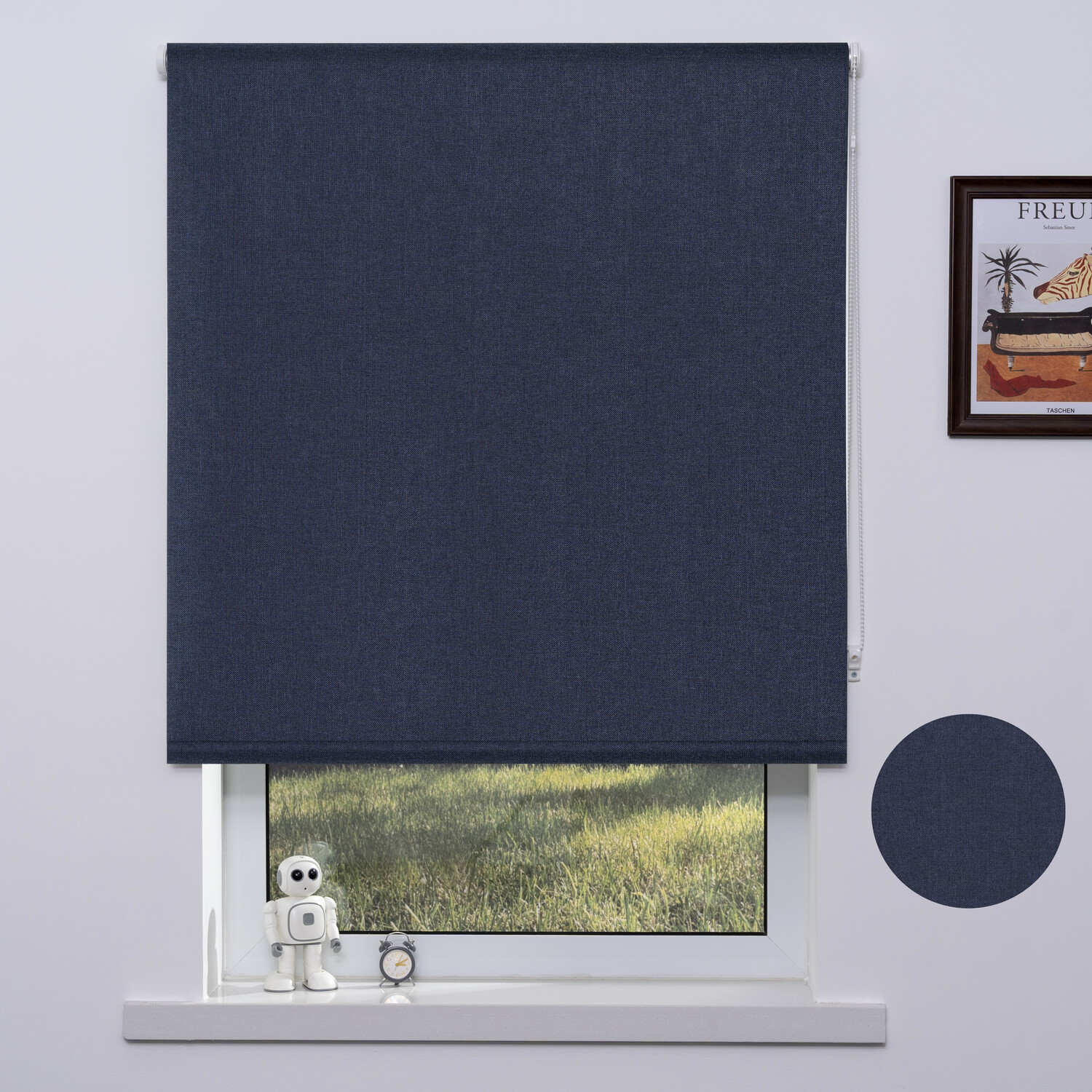 Divante Blackout Textured Blind - Dark Blue / 120cm Image 2