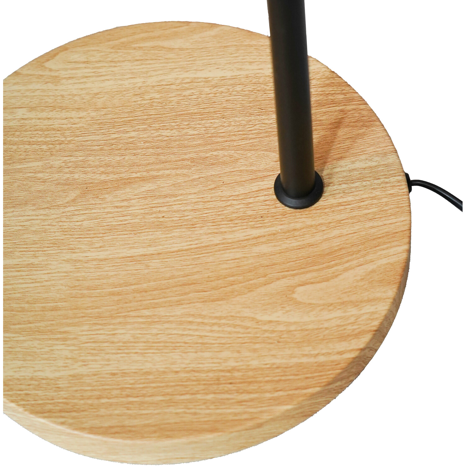 Raylee Floor Lamp - Wood and Black Image 2