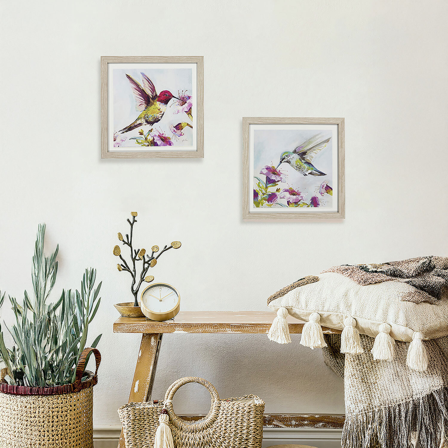 Floral Hummingbird Framed Art - Multicolour Image 5