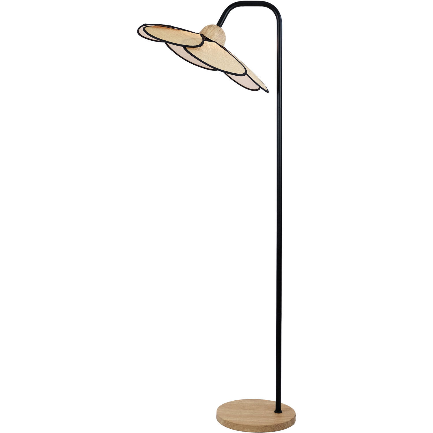 Raylee Floor Lamp - Wood and Black Image 15