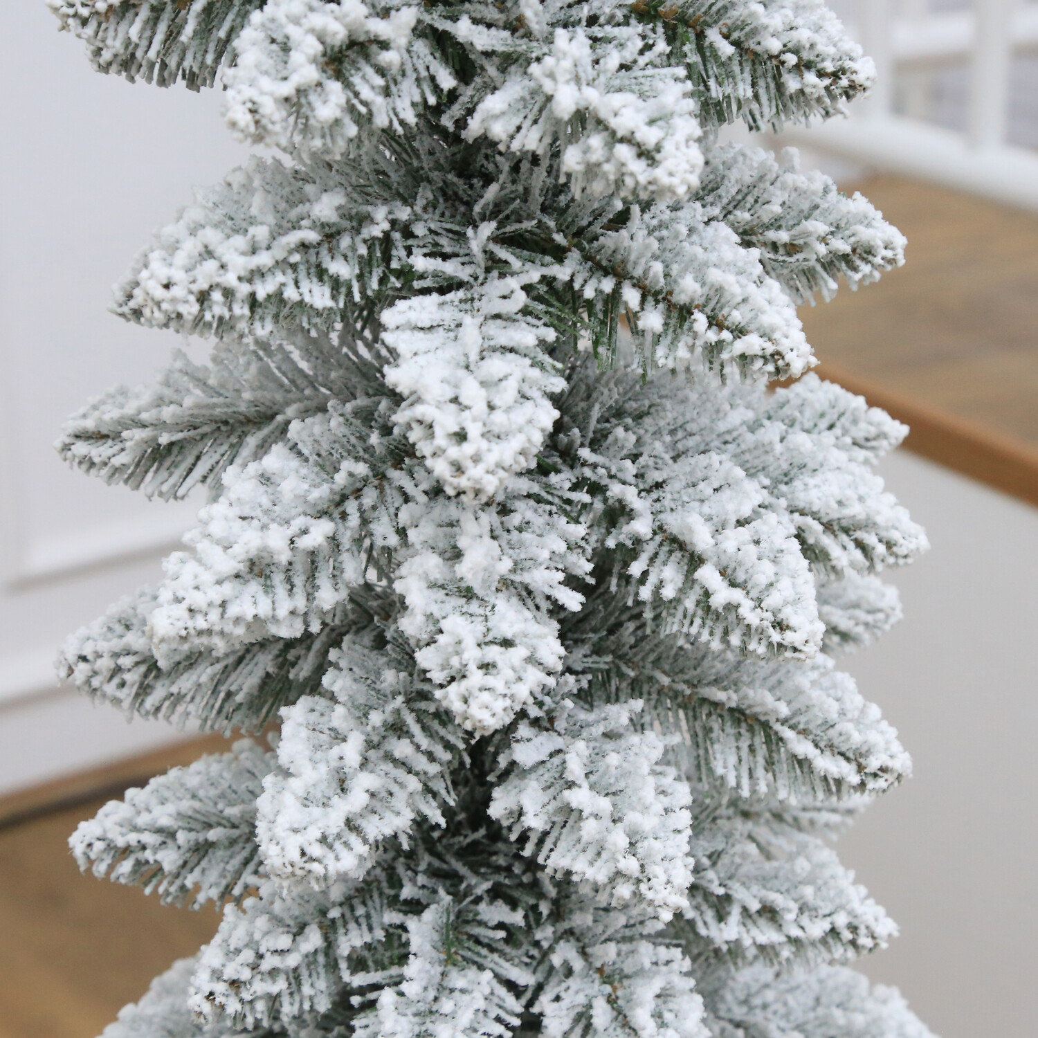 Set of 3 Downswept Flocked Trees - White Image 3