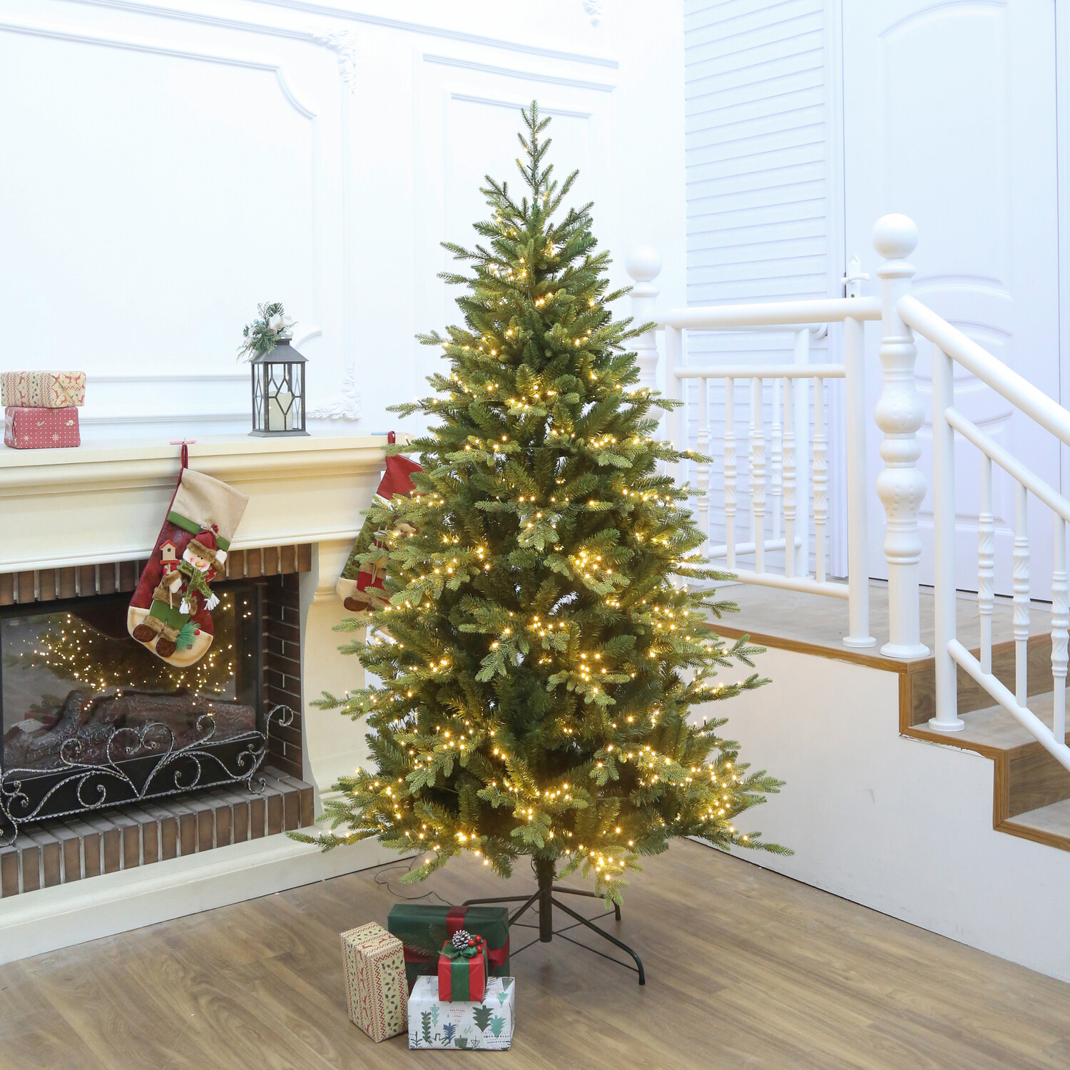 Super Pre Lit Vermont Fir Tree Green Image 2