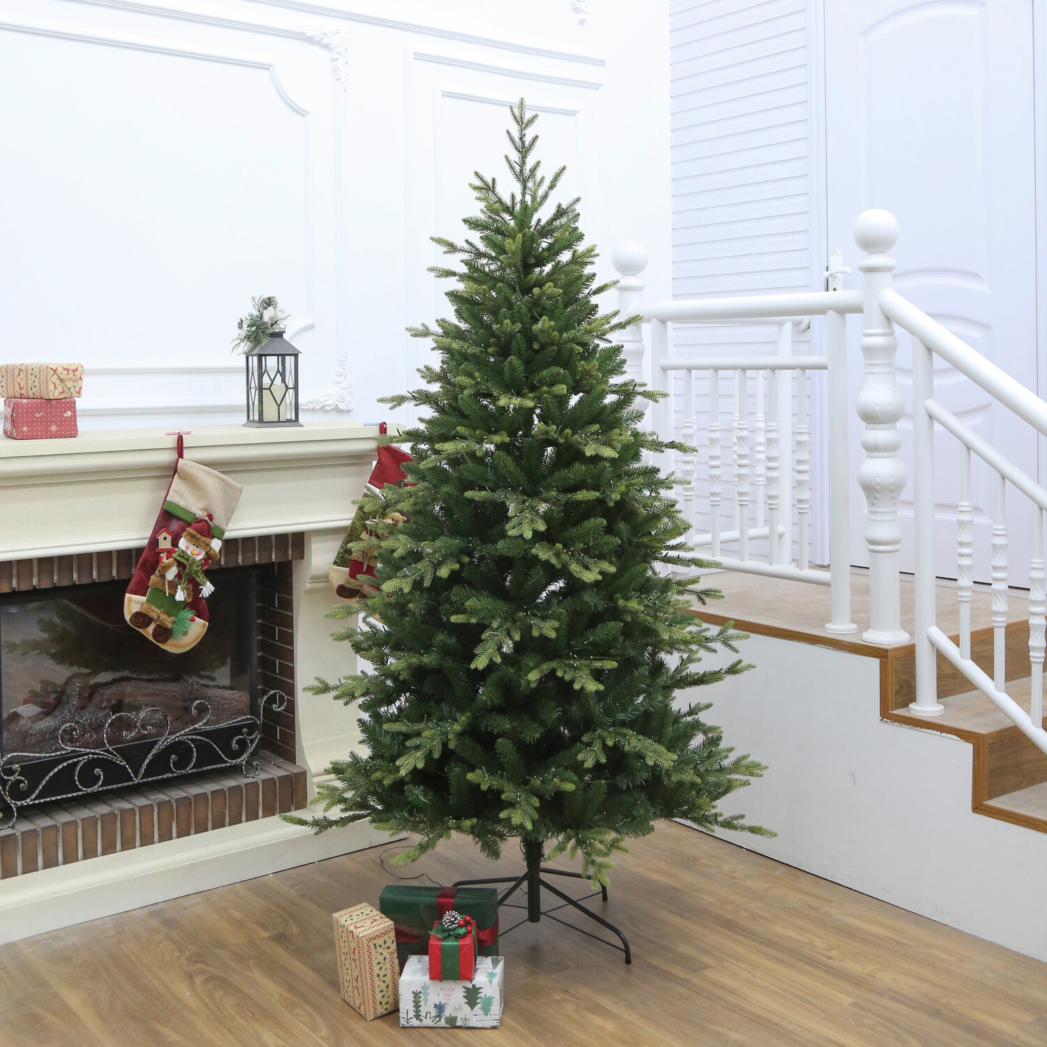 Super Pre Lit Vermont Fir Tree Green Image 4